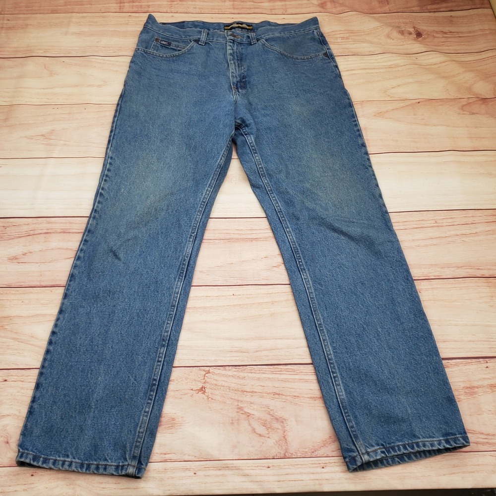 VINTAGE Lee‎ Jeans Mens 36x32 Blue Regular Fit Straight Leg Denim Medium Wash